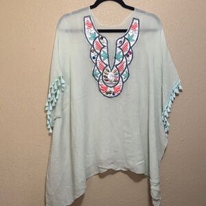 Embroidered Cream Tunic Top